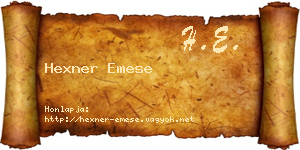 Hexner Emese névjegykártya